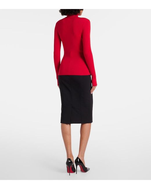 Wolford Red Ribbed-Knit Turtleneck