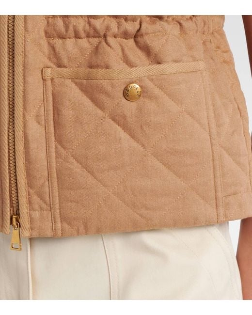 Moncler Natural Vigny Quilted Linen Vest