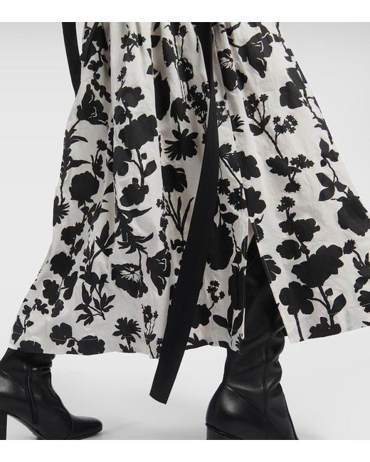 Max Mara White Udente Floral Cotton Maxi Skirt