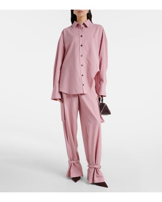 Pantalones Cargo Con Cinturon The Attico de color Pink