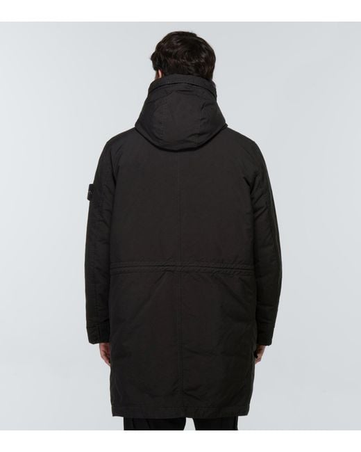 Stone Island David-tc Down Parka in Black for Men | Lyst