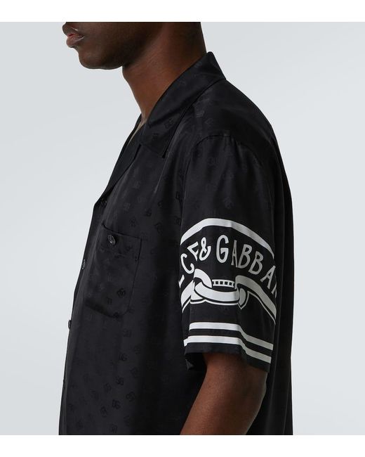 Dolce & Gabbana Black Bandana Silk Shirt for men