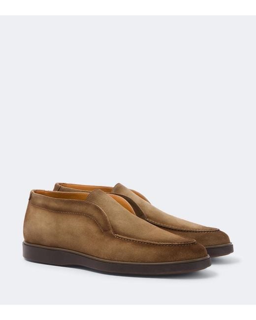 Magnanni Shoes Brown Loda Suede Slip-On Shoes for men