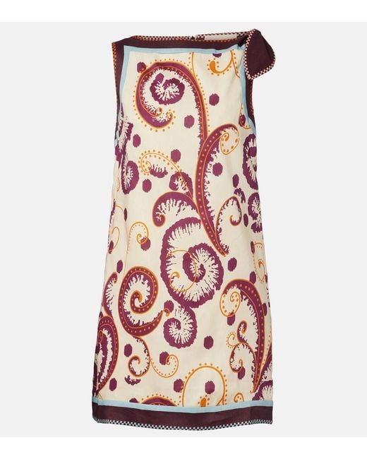 ALÉMAIS Multicolor Wilson Printed Linen And Silk Minidress