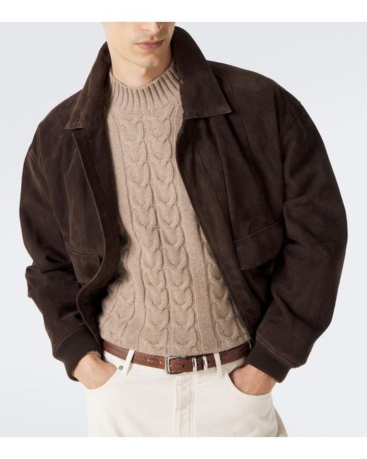 Slowear Brown Cable-Knit Virgin Wool Sweater for men