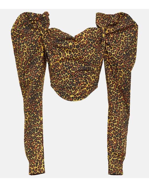 Vivienne Westwood Brown Sunday Leopard-Print Corset Top