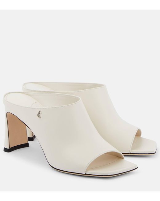 Jimmy Choo Natural Kinley Leather Mules