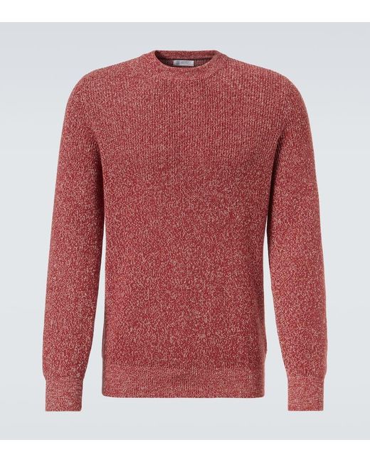 Brunello Cucinelli Pullover Aus Baumwolle in Red für Herren