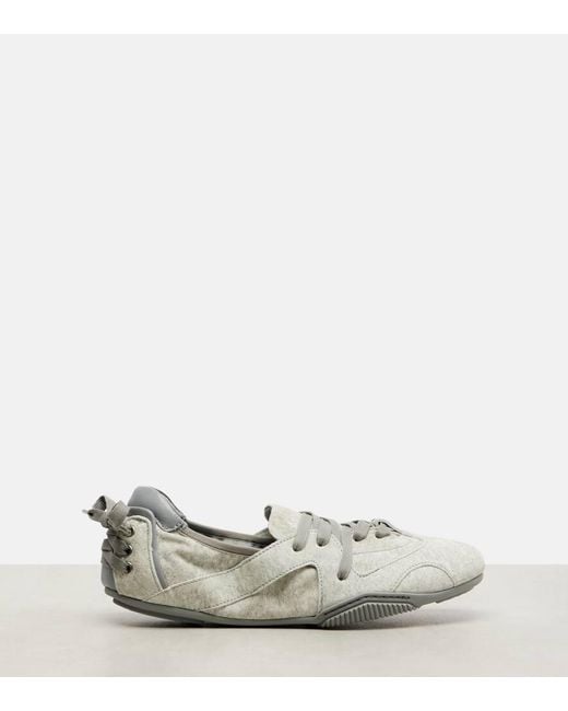 Acne White Suede Ballet Flats