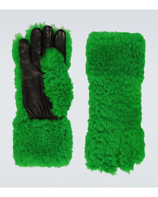 Bottega Veneta Handschuhe aus Shearling in Green für Herren