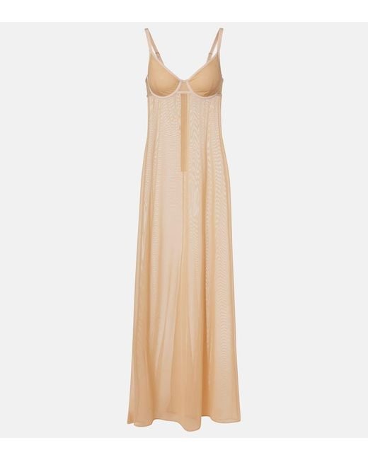 Balenciaga Natural Sheer Maxi Dress