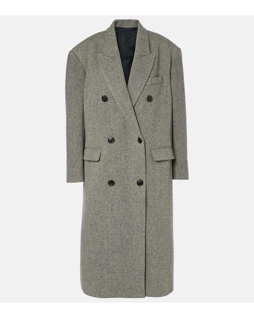 Isabel Marant Gray Double-Breasted Tailored Coat