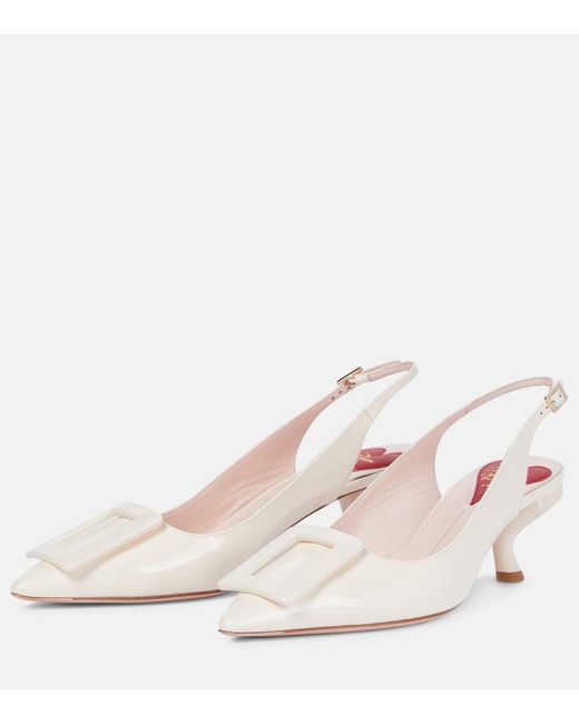 Roger Vivier Pink Virgule Slingback Leather Pumps