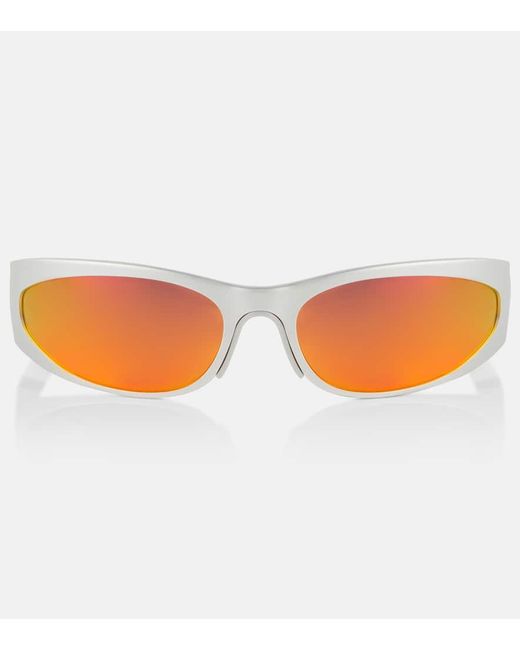 Occhiali da sole ovali Reverse Xpander di Balenciaga in Orange