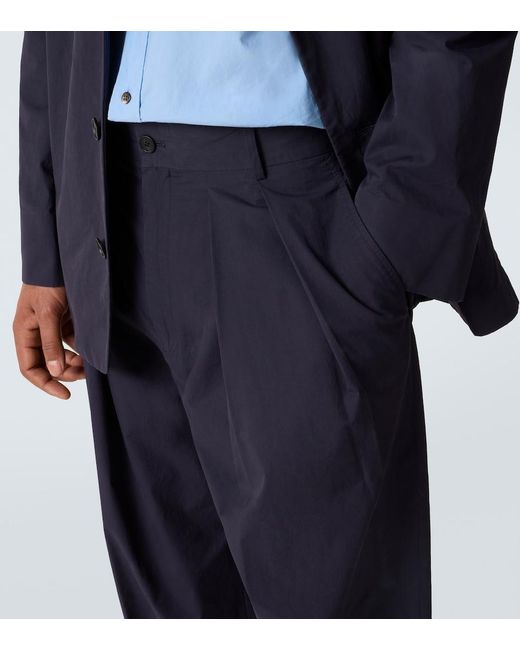The Row Blue Dyon Pleated Cotton Tapered Pants for men