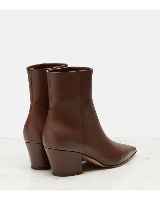 Gianvito Rossi Brown Keinna 55 Leather Ankle Boots