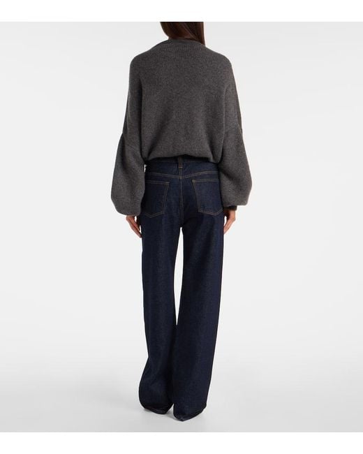 Jean Ample Benson A Taille Haute Khaite en coloris Blue