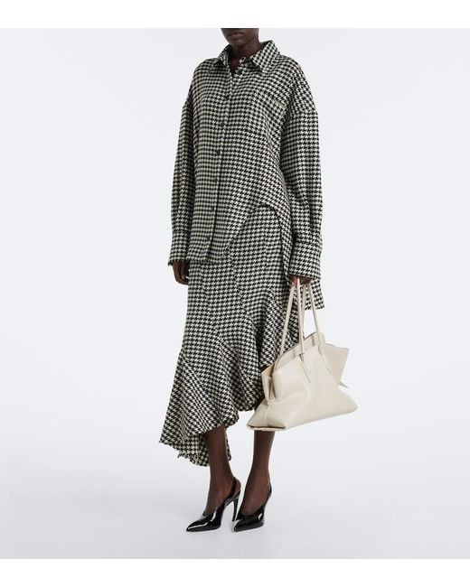 The Attico White La Passeggiata Medium Leather Tote Bag