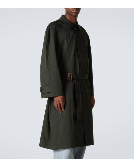 Gabardina De Algodon Con Cinturon Balenciaga de hombre de color Black