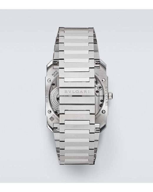 BVLGARI Gray Octo Finissimo Stainless Steel Watch for men