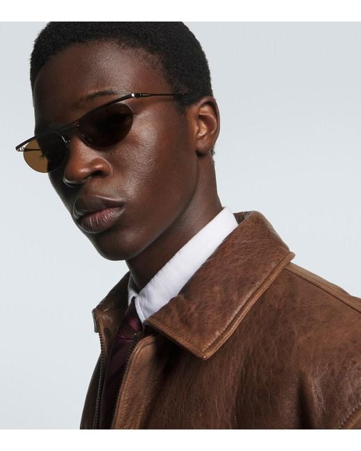 Saint Laurent Brown Sl 862 Oval Sunglasses for men