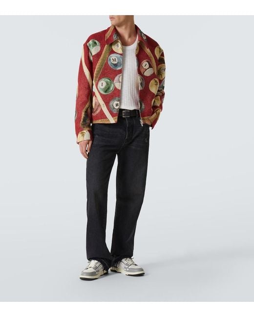 Amiri Red Billiards Tapestry Blouson for men
