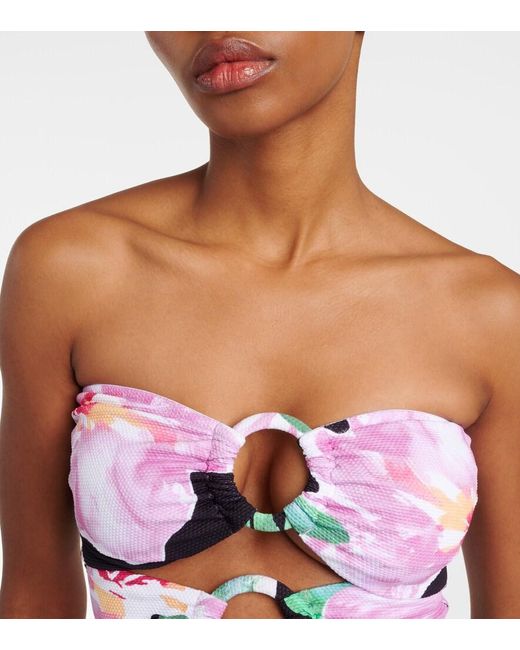Alexandra Miro White Anya Cutout Floral Swimsuit