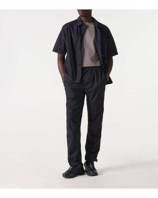 And Wander Black Ripstop Straight Pants for men