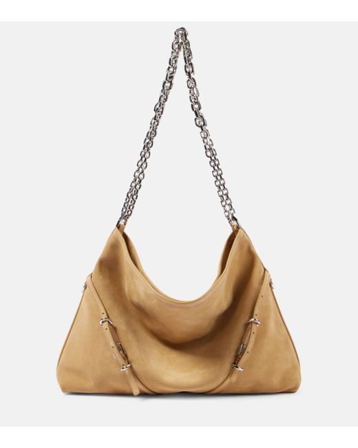 Givenchy Metallic Voyou Medium Suede Shoulder Bag