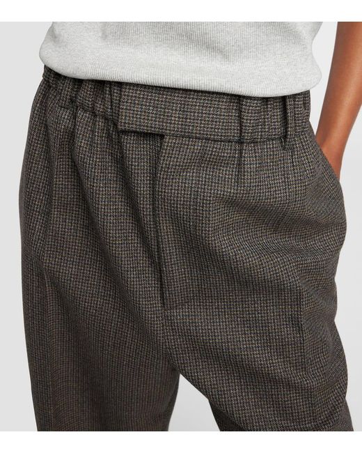 Pantaloni a gamba larga in lana di Bottega Veneta in Gray