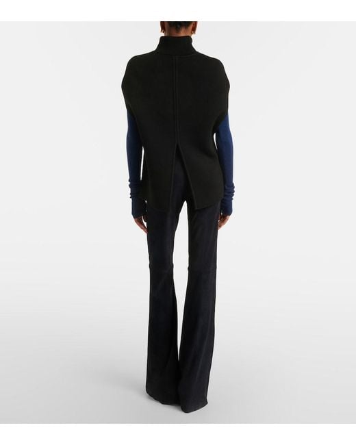 Stouls Blue Gege Suede Flared Pants