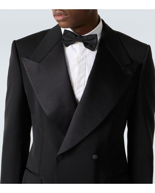 Dolce & Gabbana Black Wool And Silk-Blend Tuxedo Jacket for men