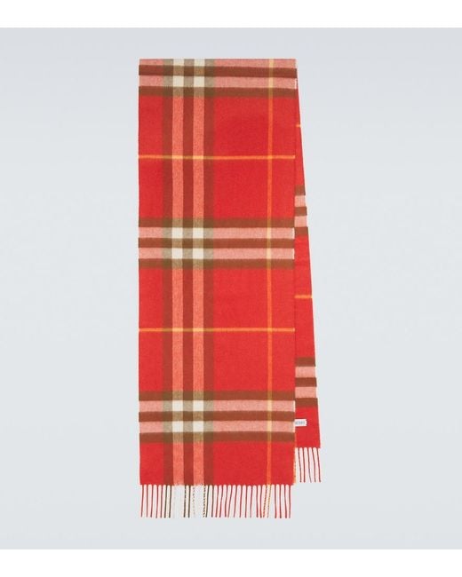 Sciarpa Check di Burberry in Red da Uomo