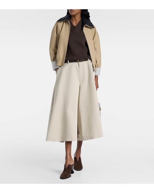 Bottega Veneta White Cotton And Silk Twill Culottes