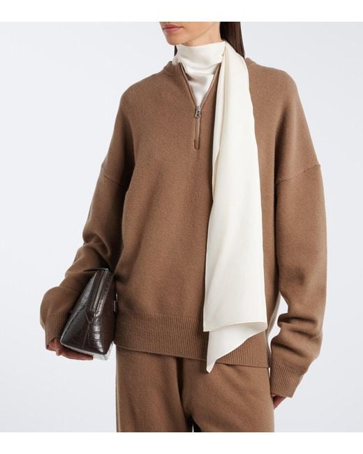 Extreme Cashmere Brown N°496 Like Cashmere-Blend Half-Zip Sweater