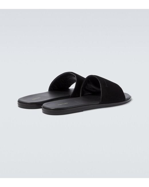Tom Ford Black Suede Slides for men