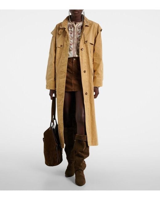Isabel Marant Natural Michaela Denim Trench Coat
