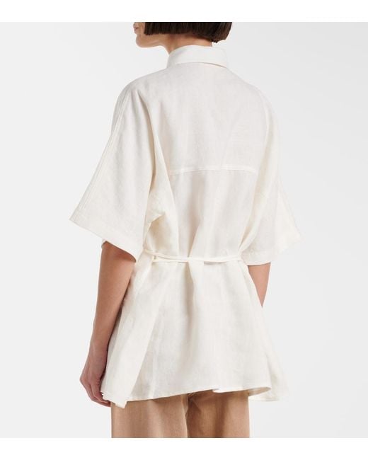Plan C White Linen Shirt