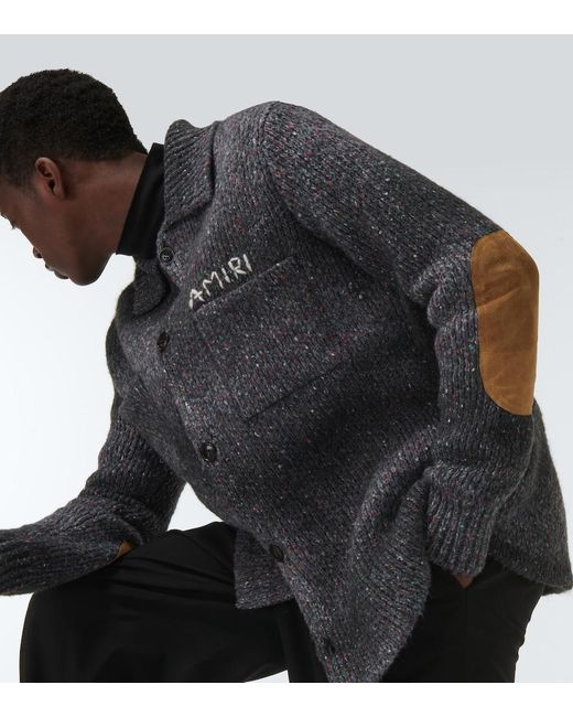 Amiri Gray Virgin Wool Overshirt for men