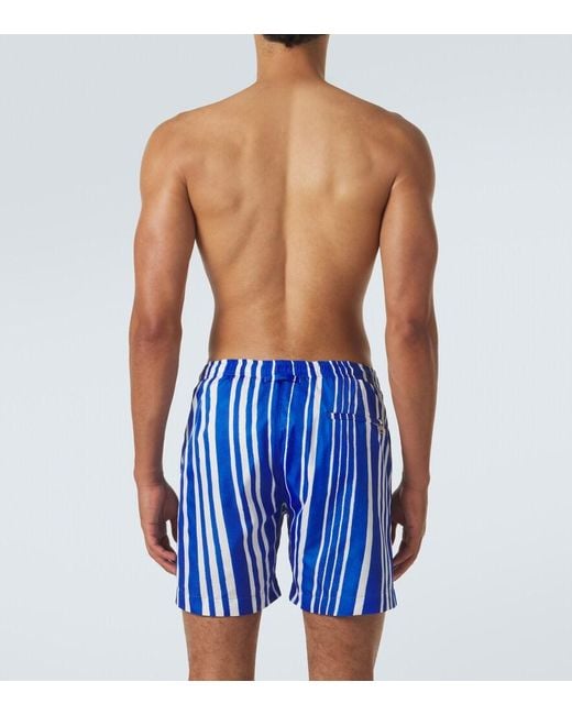 Orlebar Brown Blue Bulldog Striped Swim Trunks for men