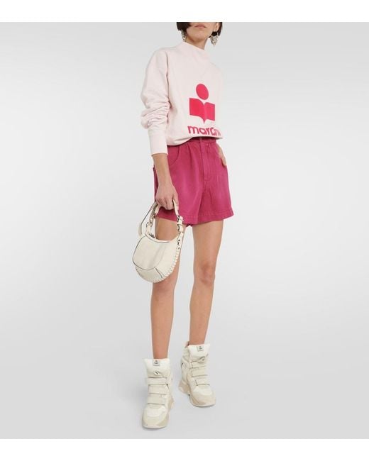 Isabel Marant Red Titea Denim Shorts