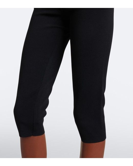 Self-Portrait Black Belted Knitted Capri Pants