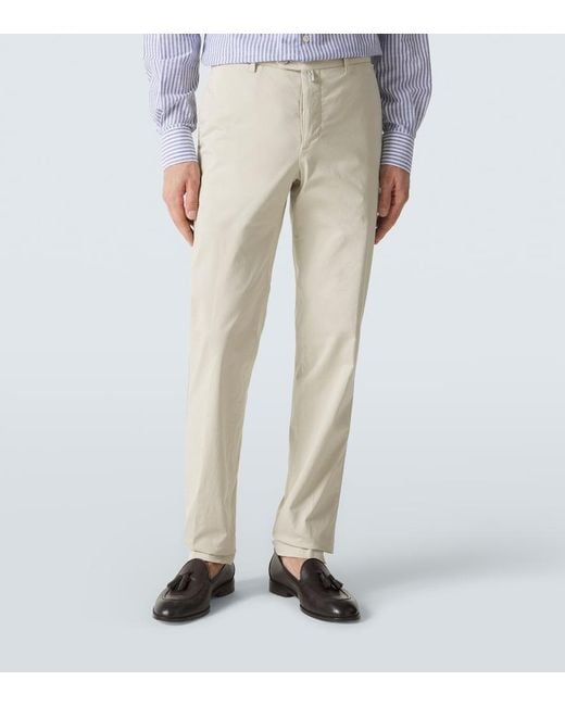 Kiton Chinohose Aus Einem Baumwollgemisch in Natural für Herren
