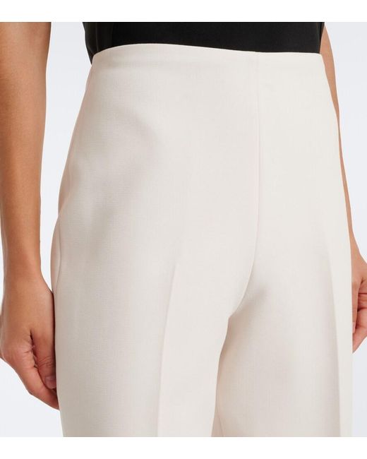 Roland Mouret White Crepe Wide-Leg Pants