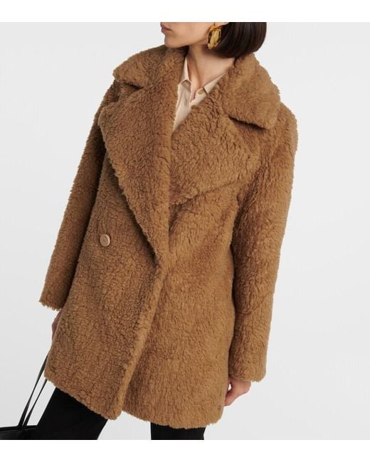 Manteau En Laine De Chameau Et Soie Joseph en coloris Brown