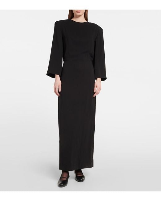 The Row Black Jery Silk Maxi Dress