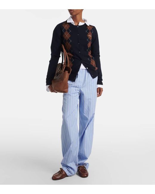 Miu Miu Blue Cardigan Aus Kaschmir