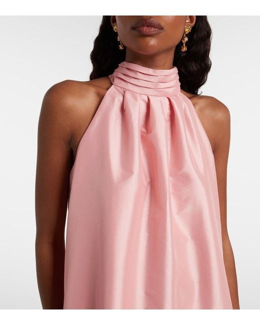 Jonathan Simkhai Pink Hope Bow-Detail Taffeta Minidress