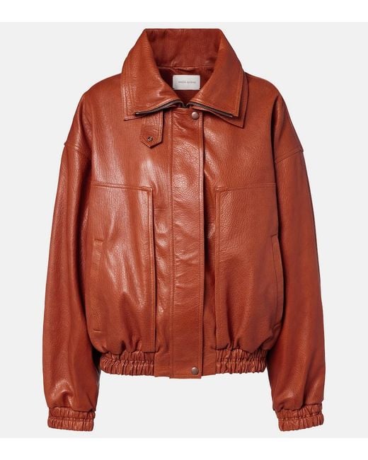 Magda Butrym Red Leather Blouson Jacket
