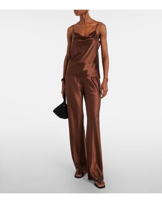 Veronica Beard Brown Sola Silk-Blend Camisole
